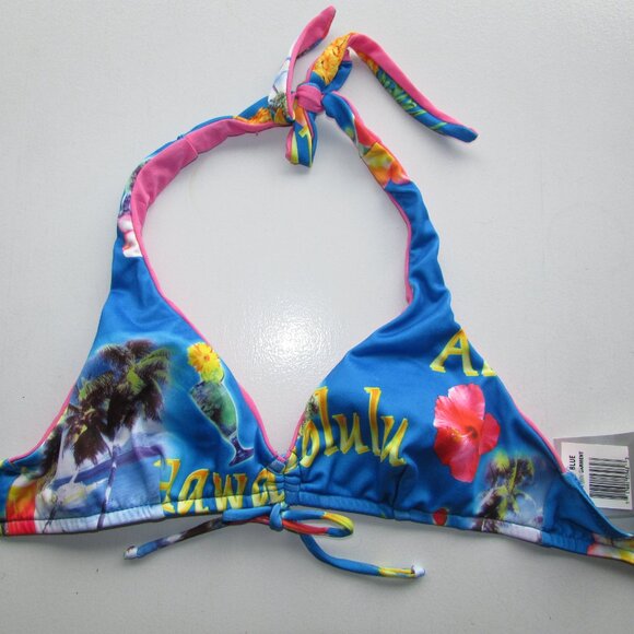 RAJMAN Blue Tropical Print Bikini - Sz Med - NEW - Picture 3 of 11
